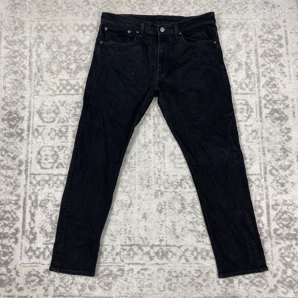 Levi’s Lot 512 Jeans Men's Black Denim Dark Wash Casual Jeans Size 34x30 - Picture 1 of 5
